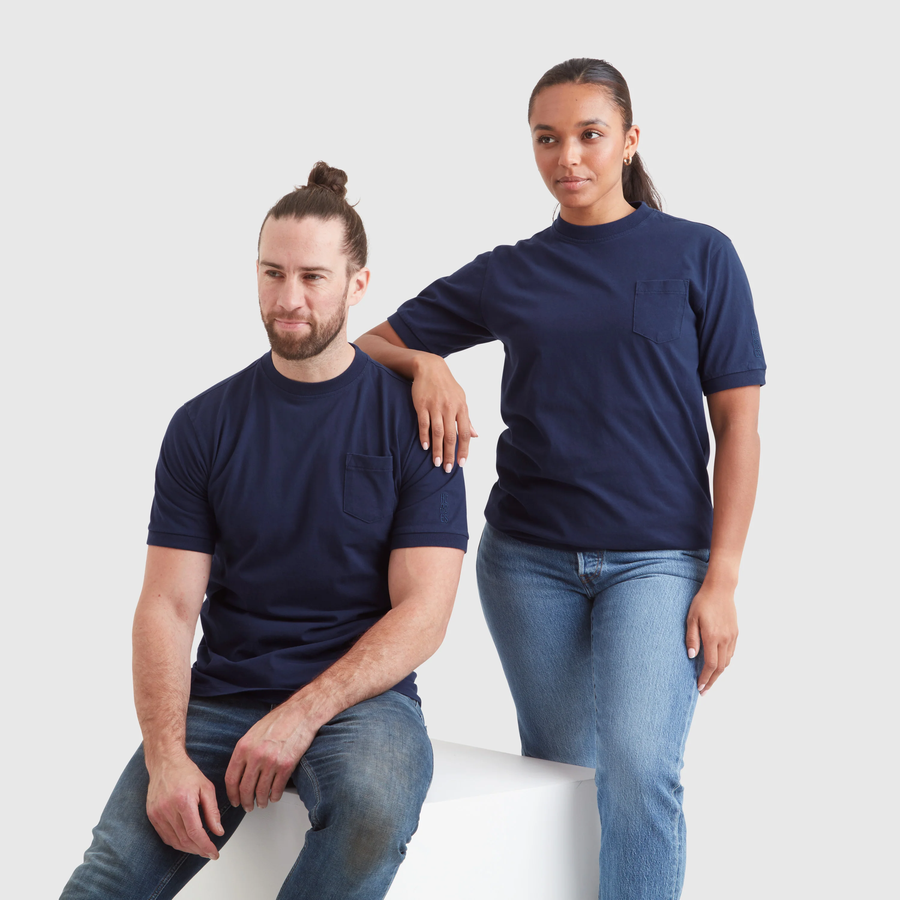 Essential Heroes T-Shirt, Washed Navy - Image 3