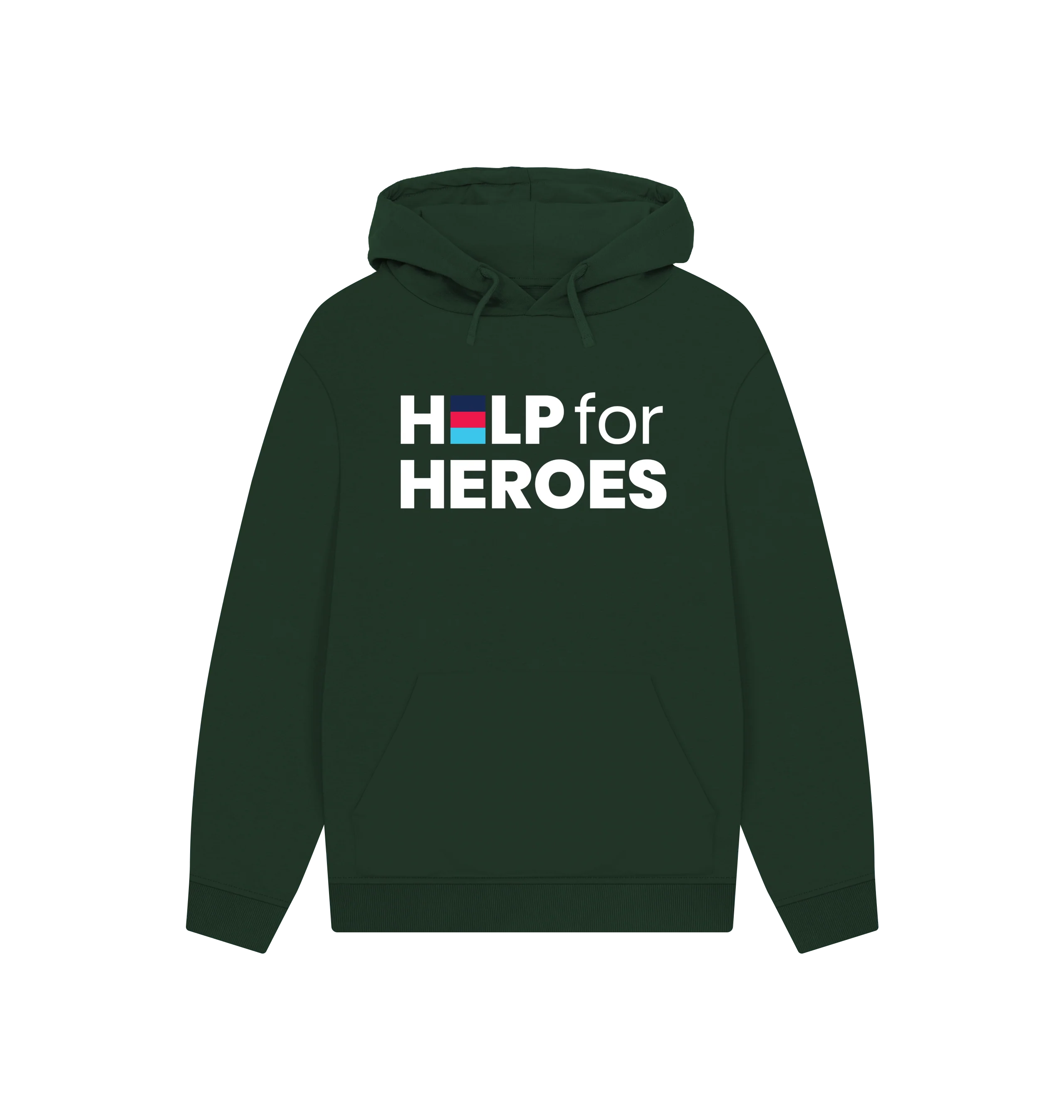Logo Organic Cotton Hoodie, Dark Green - Image 4