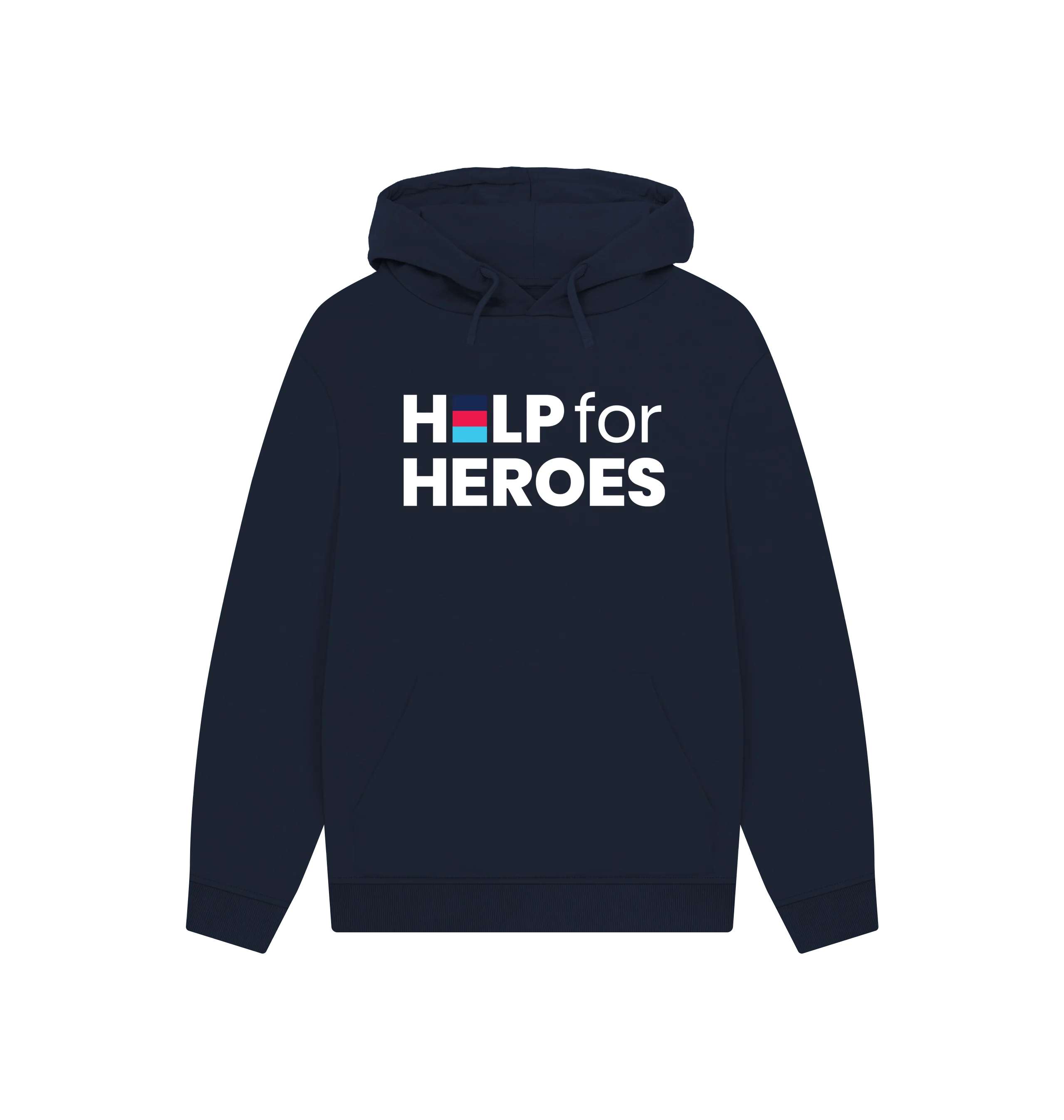 Logo Organic Cotton Hoodie, Navy - Image 3