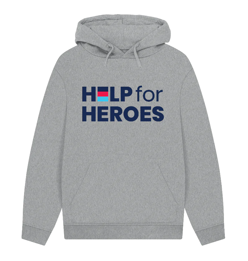 Logo Organic Cotton Hoodie, Grey - Image 3