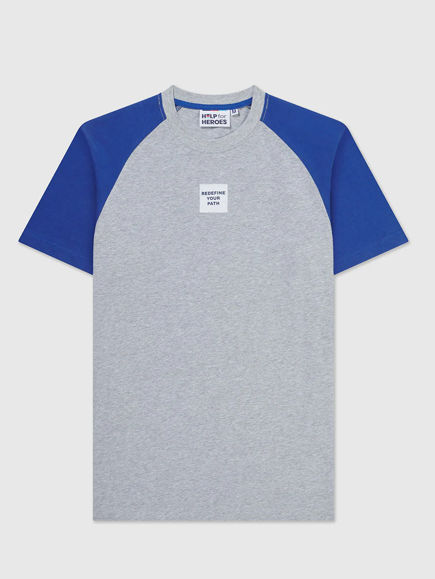 Redefine Your Path Contrast Sleeve T-Shirt, Mid Blue - Image 3