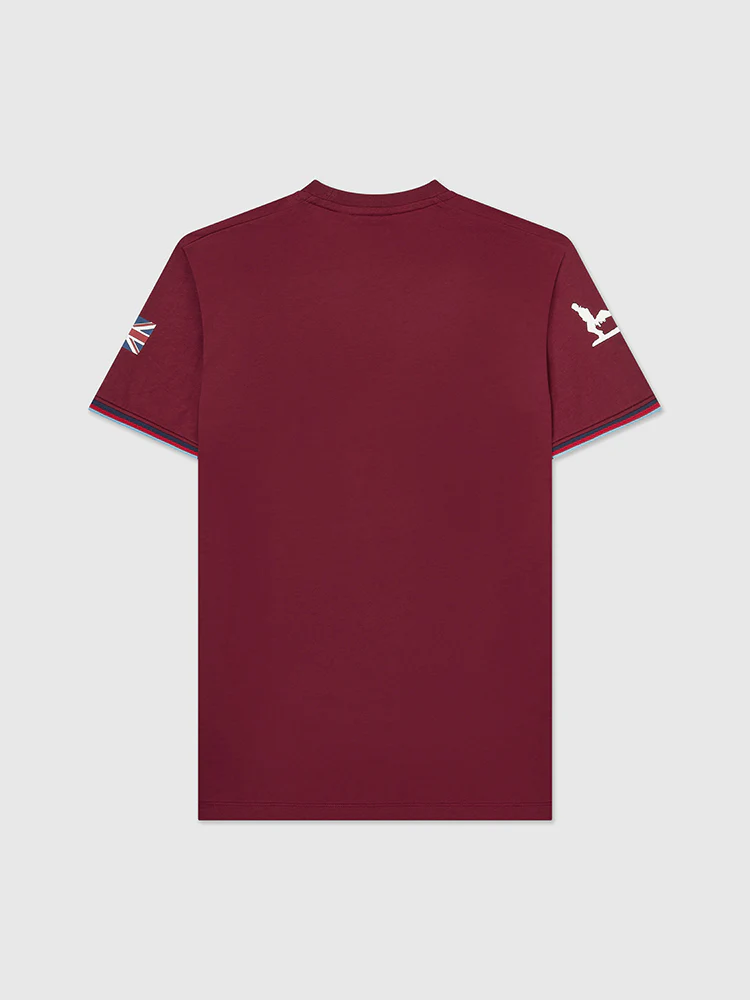 Tipped Sleeves T-Shirt, Burgundy - Image 4