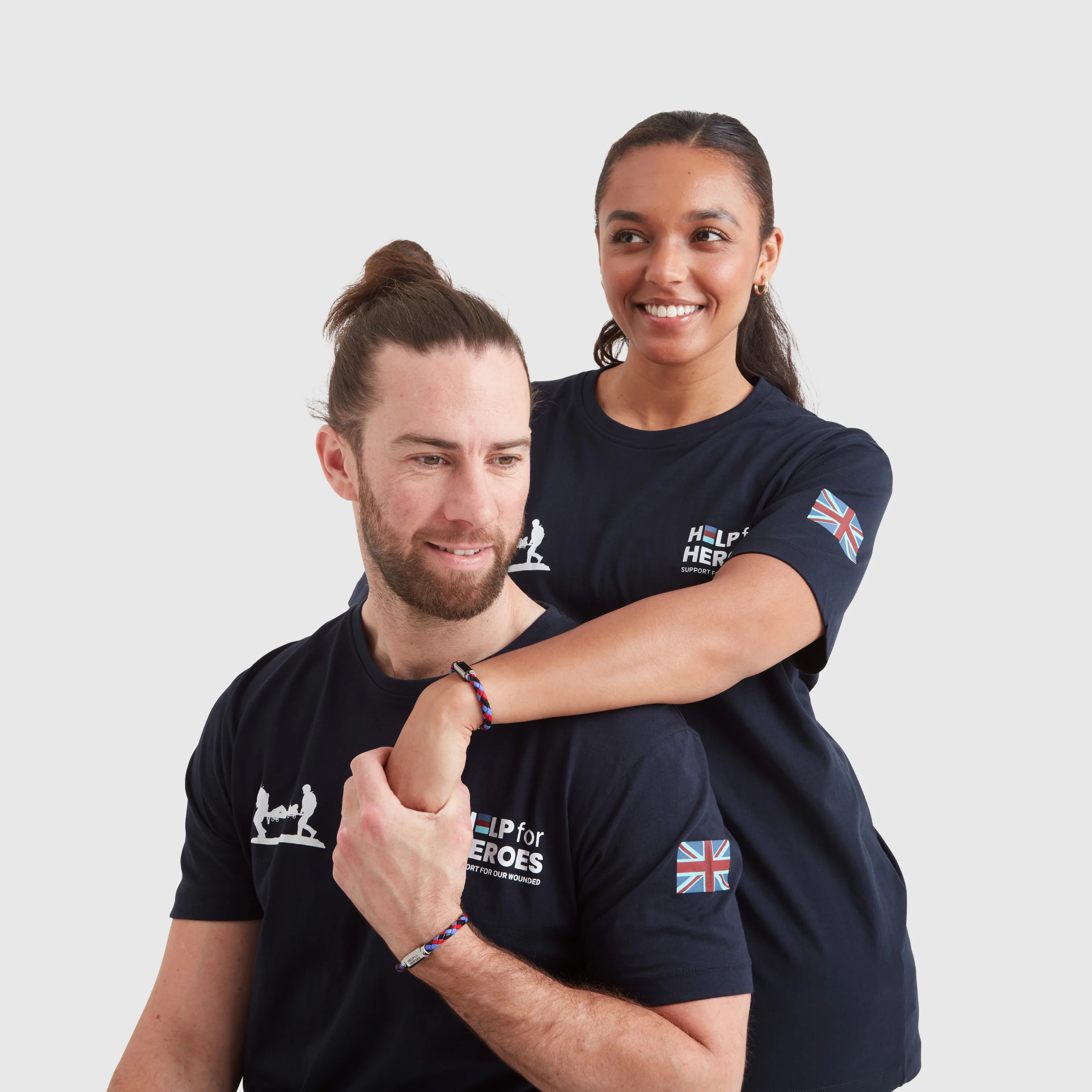 Tri-Colour Leather ID Bar Bracelet - Image 3