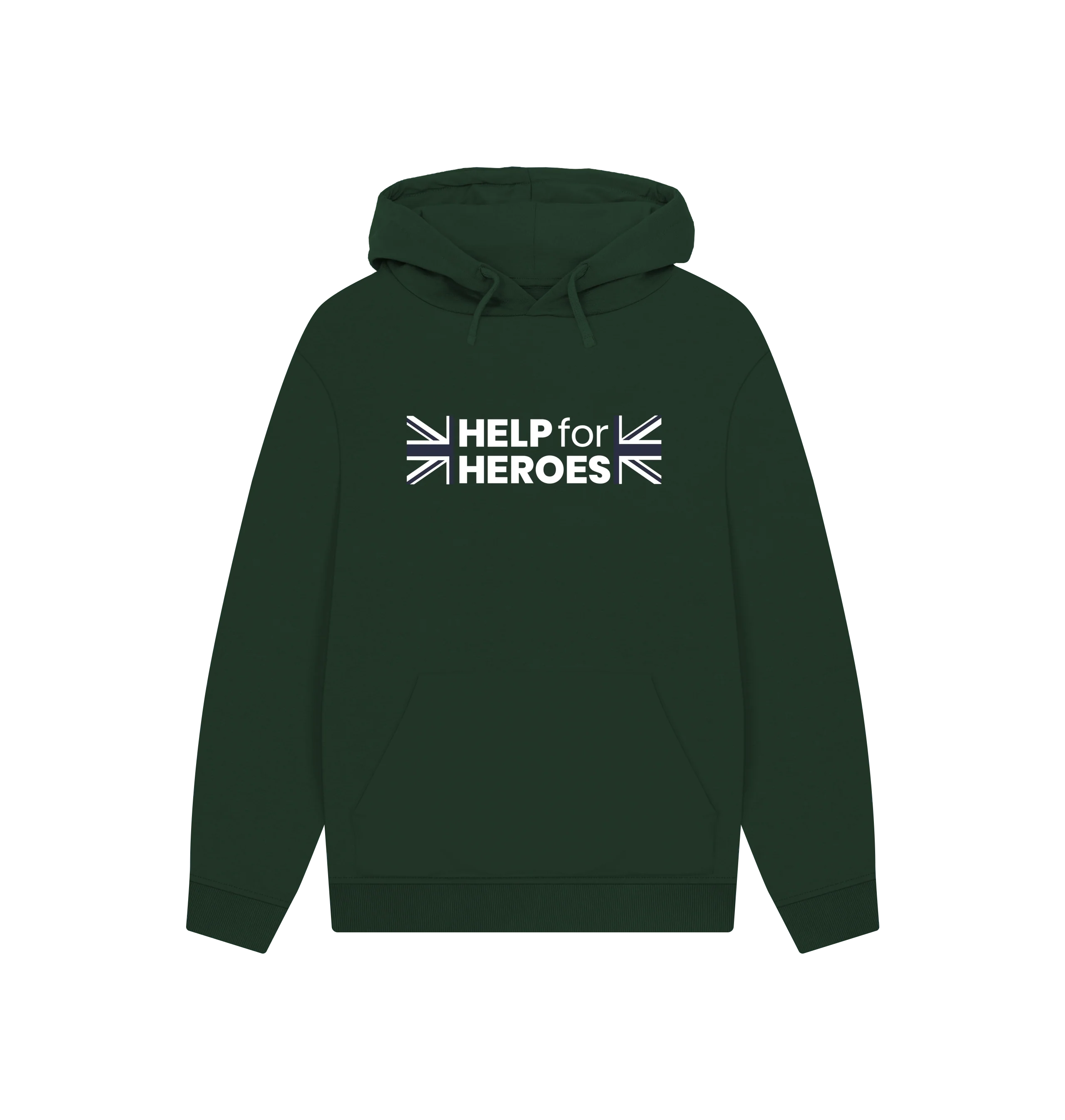 Union Jack Logo Hoodie, Dark Green - Image 3