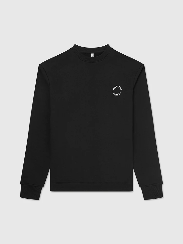 Circular Emblem Sweatshirt, Black - Image 3