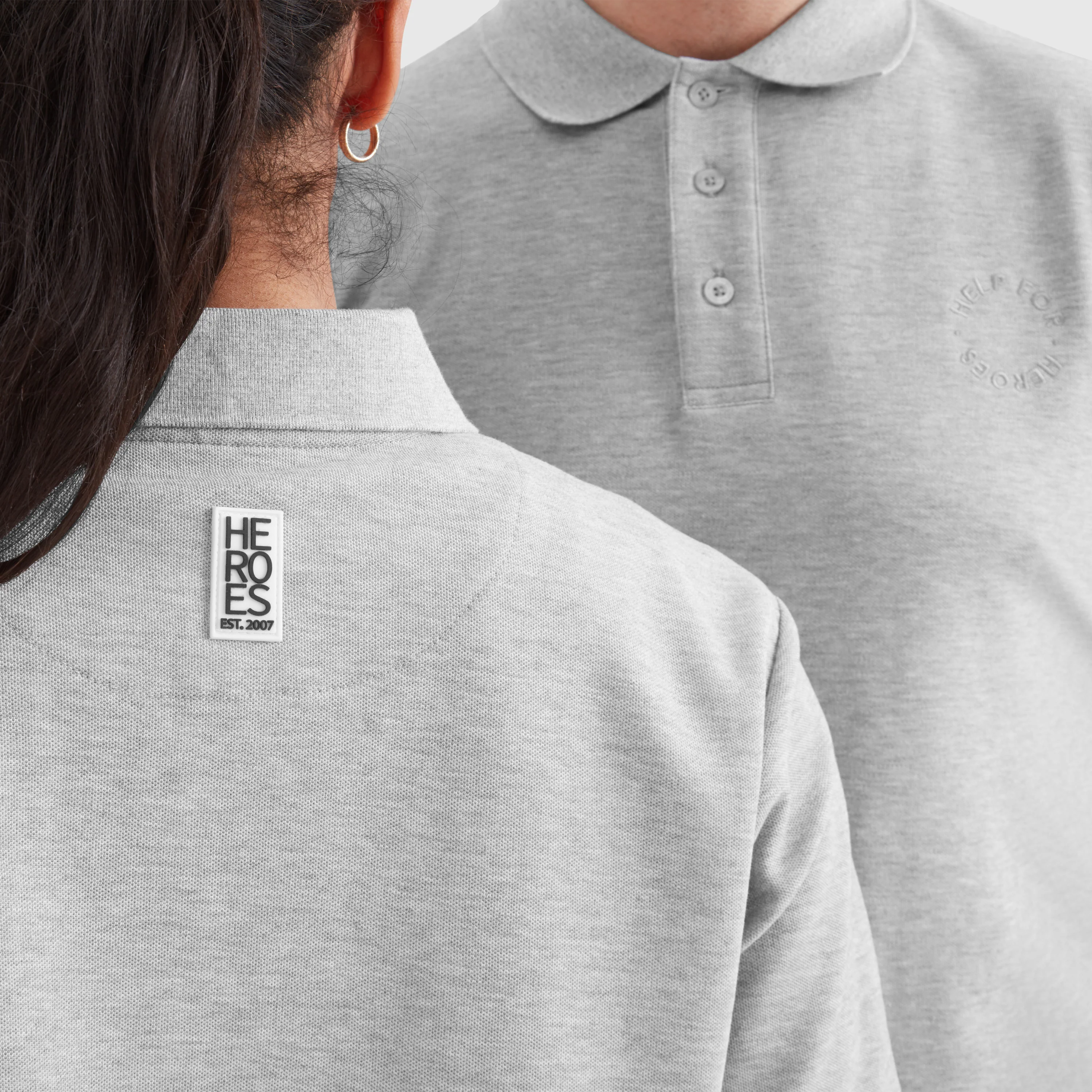 Heroes Heritage Polo Shirt, Grey Marl - Image 4