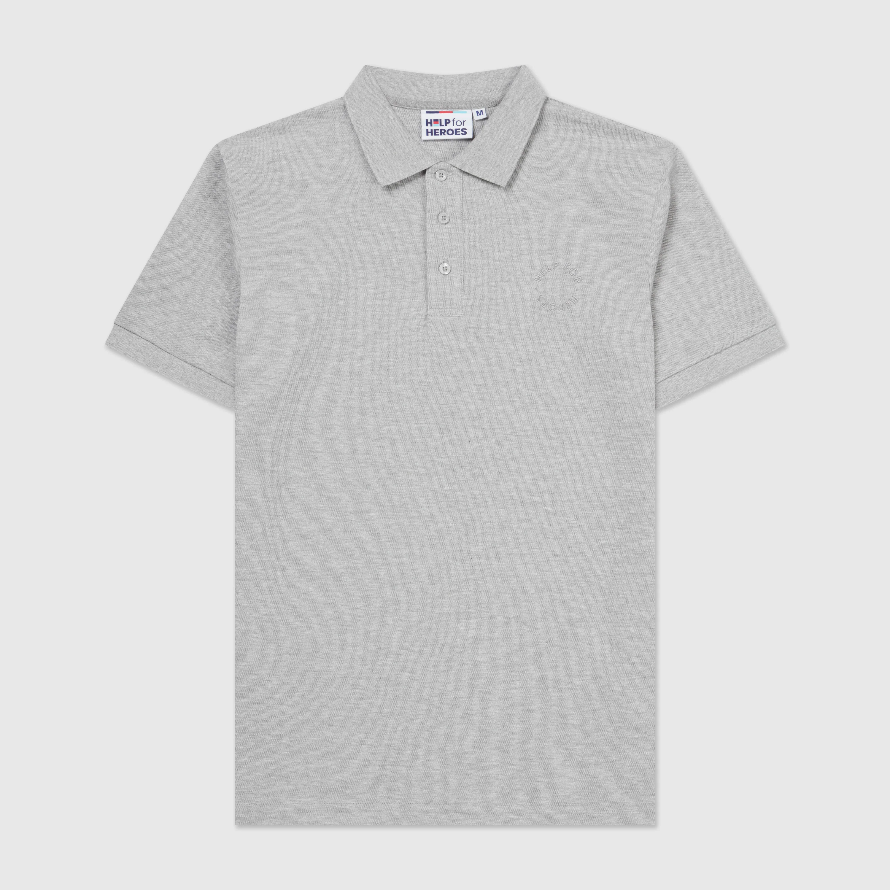 Heroes Heritage Polo Shirt, Grey Marl - Image 5