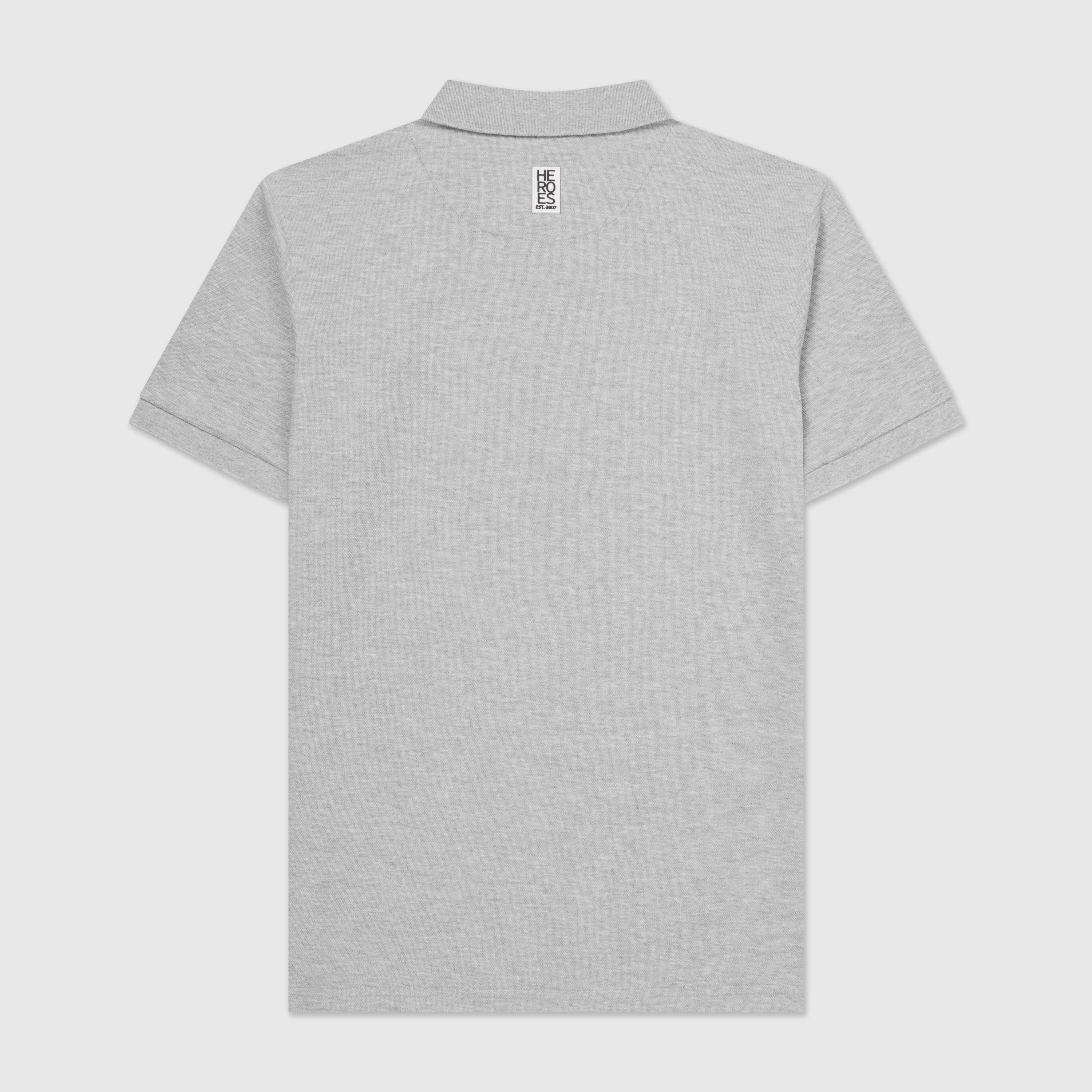 Heroes Heritage Polo Shirt, Grey Marl - Image 6