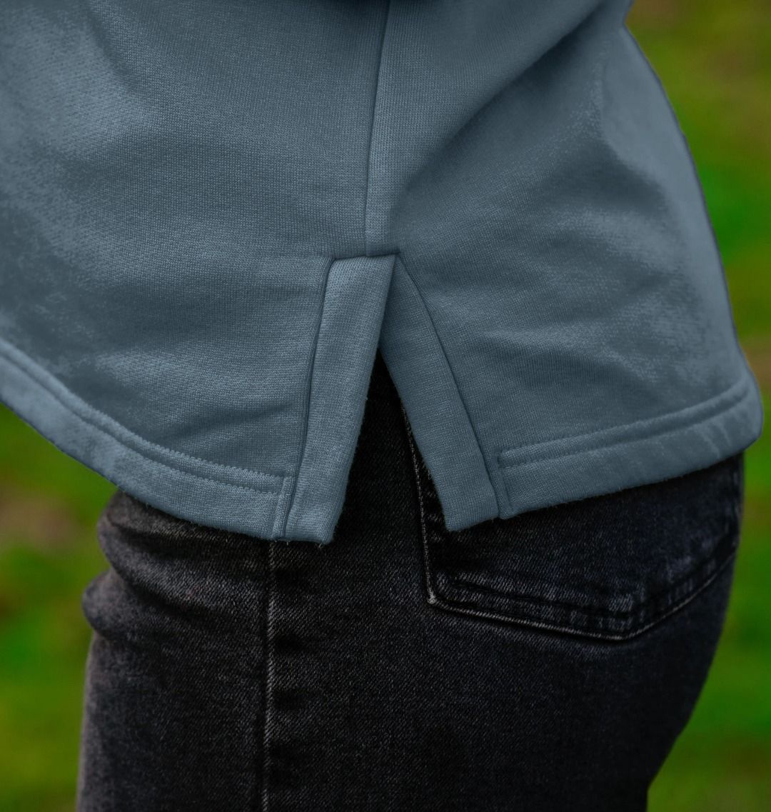 Women's Logo Organic Cotton Hoodie, Stone Blue - Image 4